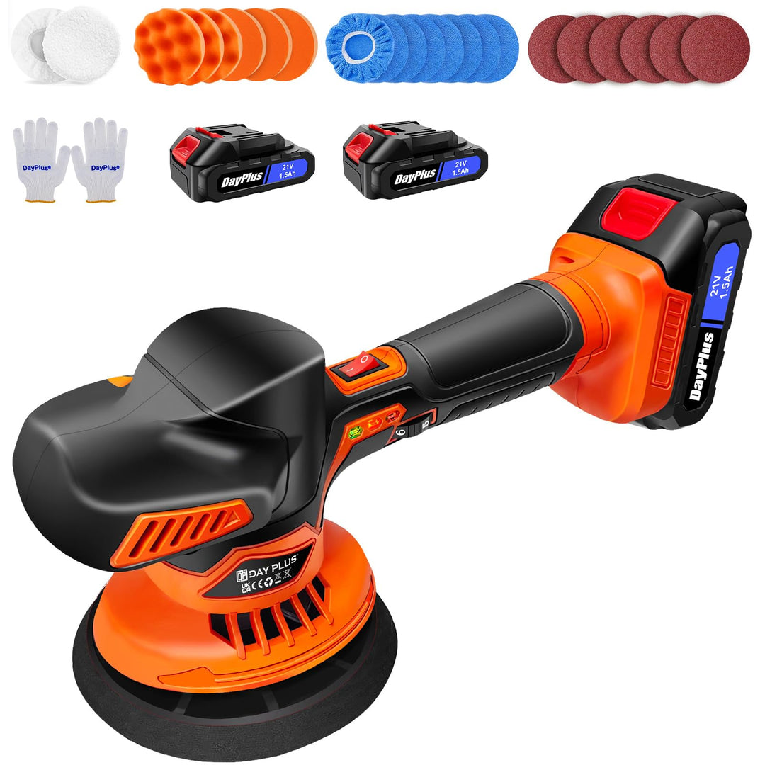 Akku Auto Poliermaschine 21V, Polierwachsmaschinen-Kit 22pcs, Exzenter Polierer für Auto, Exzenter P