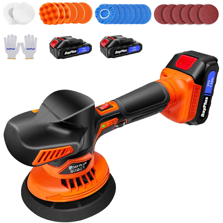 Akku Auto Poliermaschine 21V, Polierwachsmaschinen-Kit 22pcs, Exzenter Polierer für Auto, Exzenter P