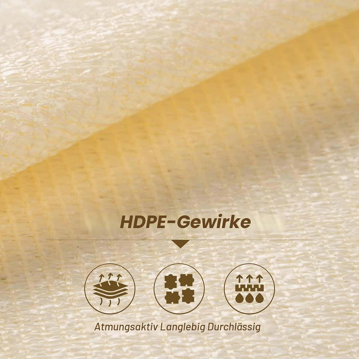 Sonnensegel Rechteckig 2x4m HDPE UV Schutz 4x2 Meter Sonnenschutz Wetterbeständig Atmungsaktiv für B