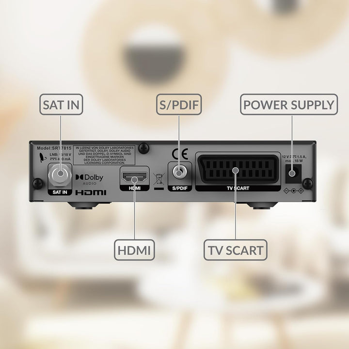 STRONG SRT7815 Digitaler HD Satelliten-Receiver, HD-SAT-Empfang, DVB-T2 HD, inklusive HD+ Karte für