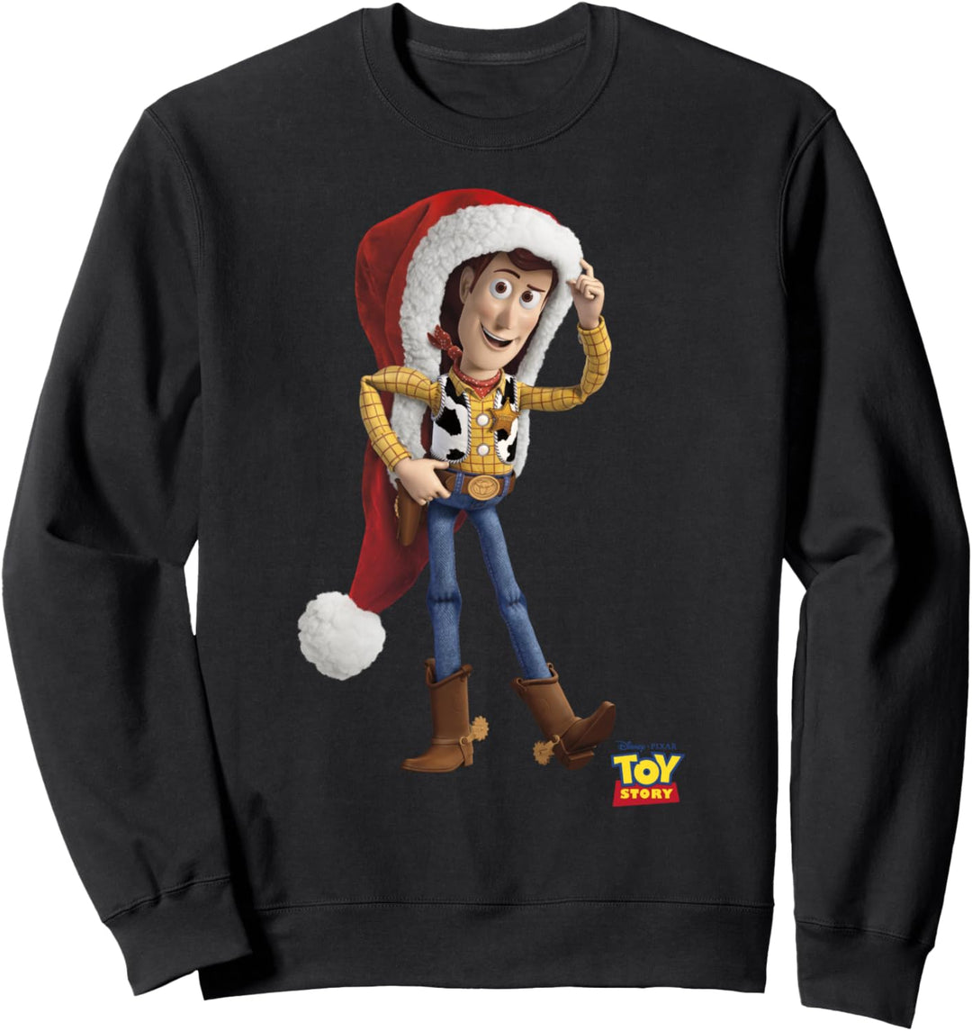 Disney Pixar Toy Story Christmas Woody Santa Hat Portrait Sweatshirt