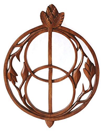 Windalf Celtic Handmade Irisches Wandbild Holzbild Avalon 39 cm Gralssuche Kelten Geschnitztes Holz-