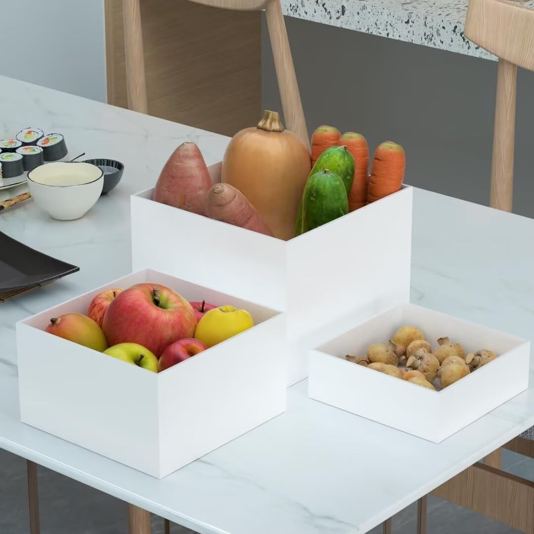 Buffet Ständer Acryl, 6'' x 7'' x 8'' Lebensmittel-Präsentationsboxen 3er Set, Würfel-Dessertständer