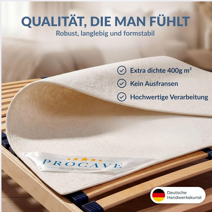PROCAVE | Hochwertiger Filzschoner für Lattenrost | Schützende Matratzenunterlage 150x200 cm | Atmun