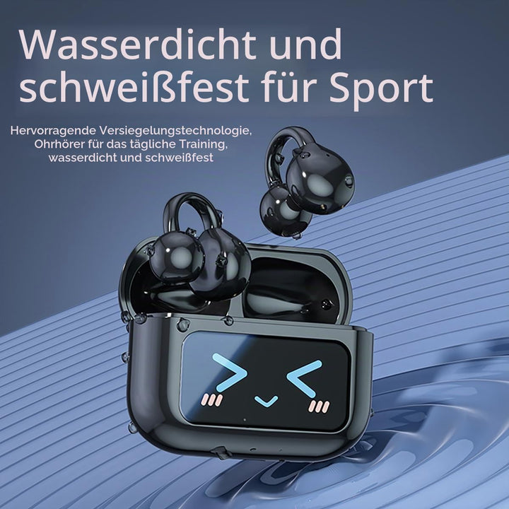 Bluetooth kopfhörer mit ohrclip, Bluetooth 5.4-Sportkopfhörer, Open Ear übersetzungskopfhörer,IPX5 w
