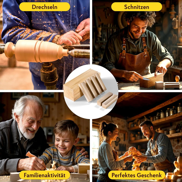 Eli® Schnitzholz Linde - grosses Set Holzblock - welches Lindenholz zum Schnitzen oder drechseln - S