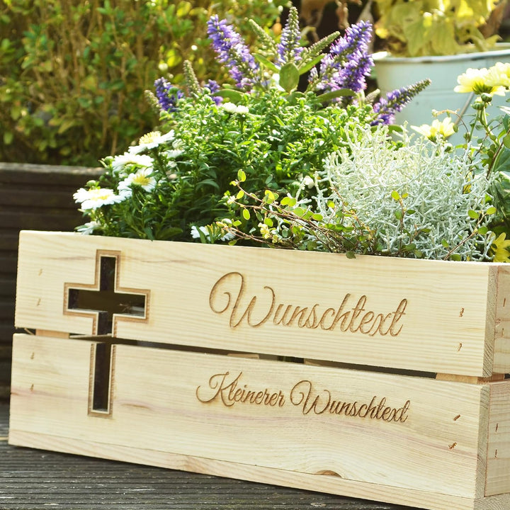 Holzkiste Personalisiert mit Wunschtext Arm für jeden Anlass - Gravierte Erinnerungskiste Geburtstag