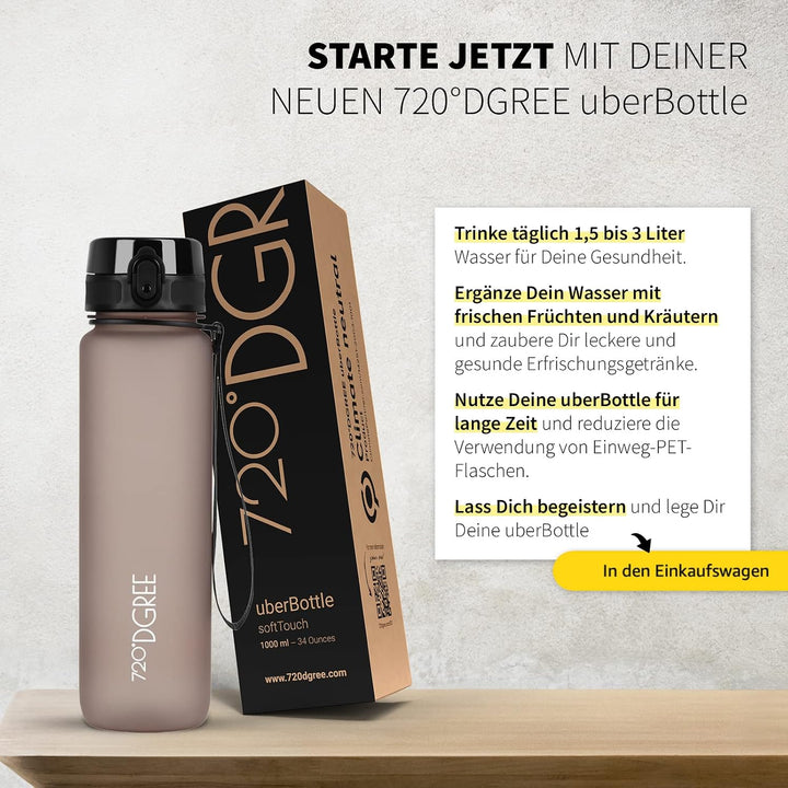 720°DGREE Trinkflasche “uberBottle“ +Sieb - 350ml, 500ml, 650ml, 1000ml, 1,5l, 2l - BPA-Frei - Wasse