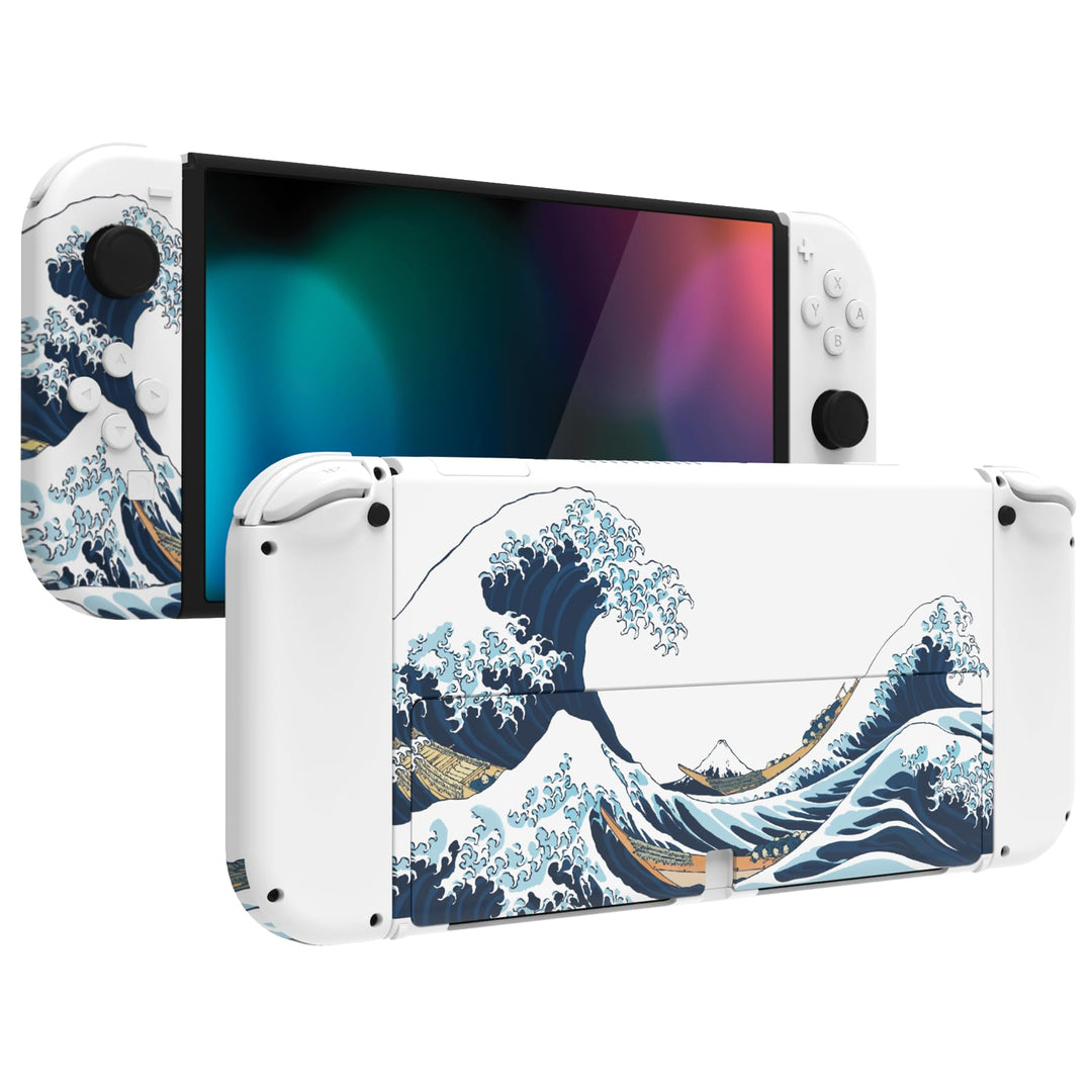 eXtremeRate Full Hülle für Nintendo Switch OLED Joy Con/Console, Custom Case Shell & Buttons & Kicks