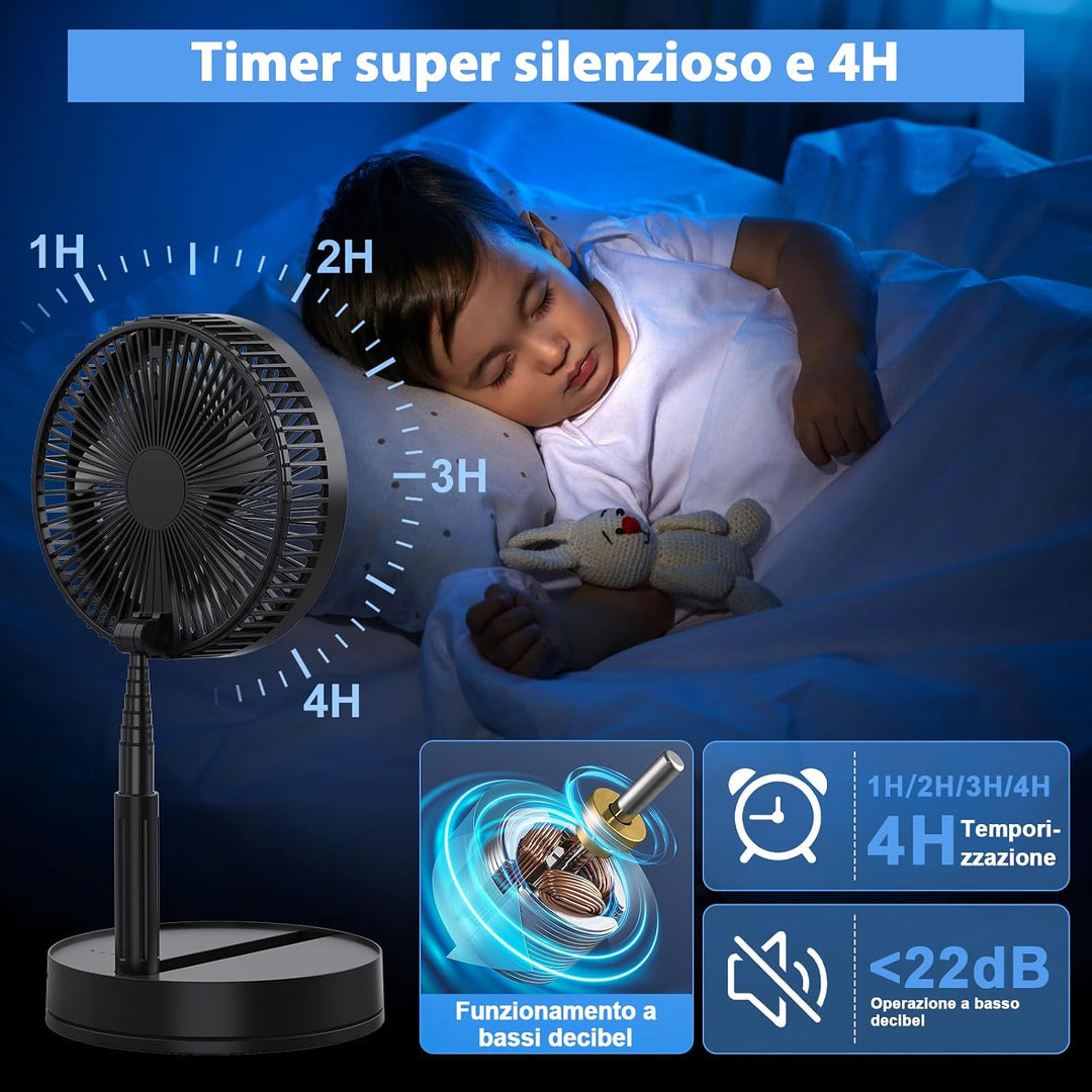 LBSTP 22dB Leise Ventilator mit Fernbedienung-8" Klein Faltbarer Standventilator & Tischventilator m