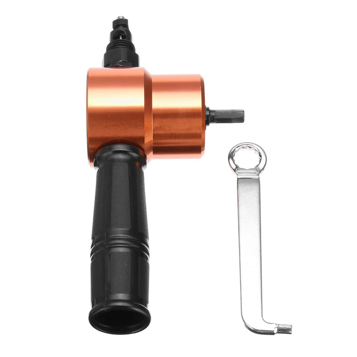 Power -Bohrer Nibbler Doppelkopf Metallblech Nibbler Bohransatz mit Schraubenschlüssel orange, Kraft