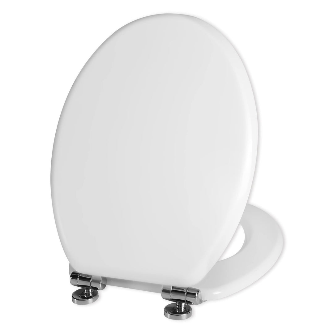 Angel Shield Weisser, langlebiger, sanft schliessender WC-Sitz, antibakteriell, verstellbare Scharni