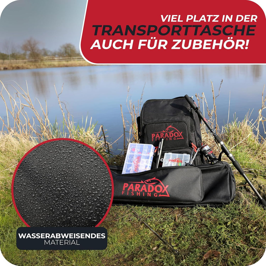 Angelruten Set zum Spinnfischen 2,1m/2,4m/2,7m I Teleskop-Rute mit Rolle, Ködern, Angelzubehör und A