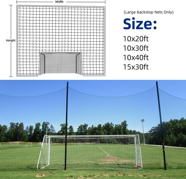 Wiseek Soccer Backstop Netz, High Impact Soccer Barrier Netz, Nylon Soccer Practice Sports Netting 1