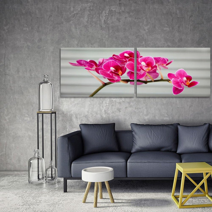 Feeby. Leinwandbild, Bilder, Wand Bild - 2 Teile - Panoramabild, Wandbilder, Kunstdruck 120x40 cm, O