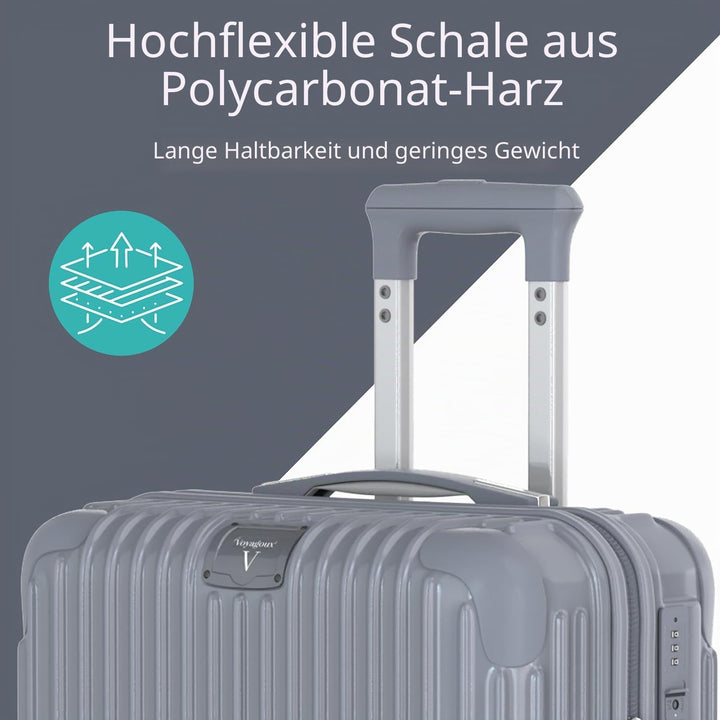 Voyagoux Koffer - 72L, Rollkoffer mittelgross, Hartschalenkoffer, TSA-Schloss, Reisekoffer mit Rolle