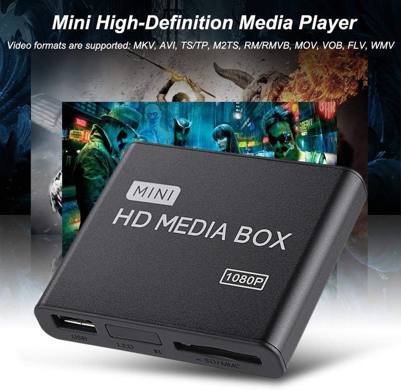 1080P Full HD Box Media Player, 100 Mbit/S Media Player Box, Unterstützung für USB MMC RMVB MP3 AVI