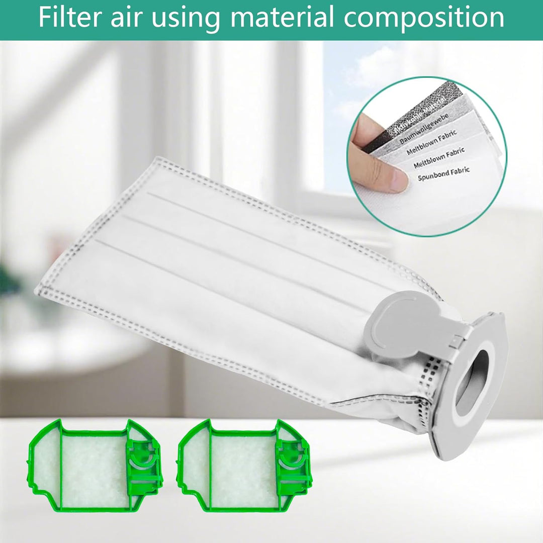 10 Stück Staubsaugerbeutel und 2 Filter für Vorwerk Kobold VK7 FP7 Premium Filtertüten Staubsauger A