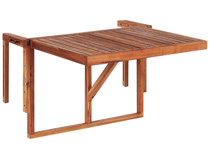 Beliani Balkonhängetisch Akazienholz Dunkelbraun 60 x 40 cm höhenverstellbar Udine