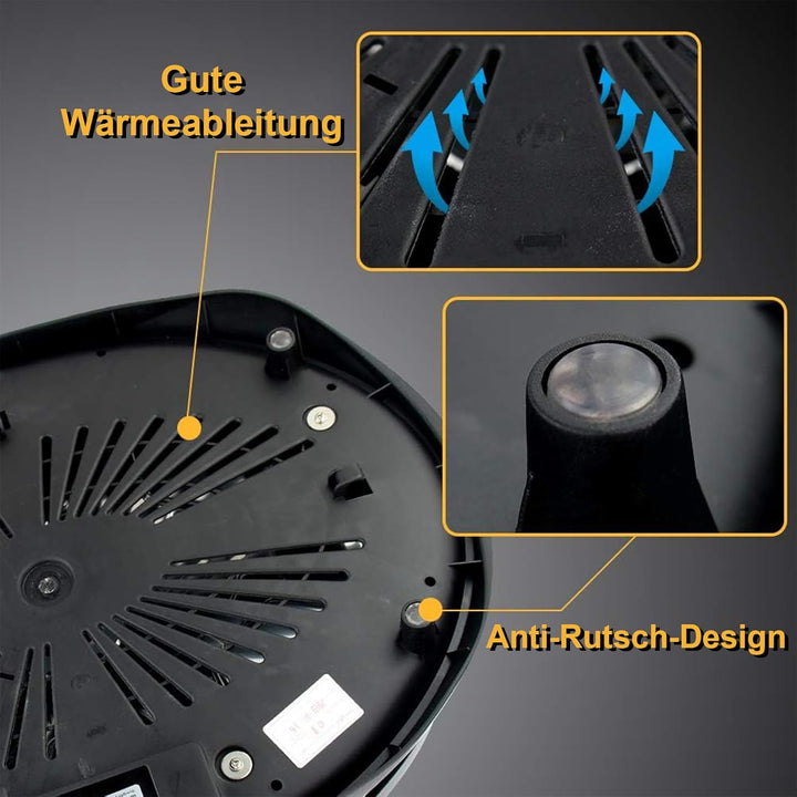 Raclette 8 Personen - Raclette Grill mit 8 Raclette Pfännchen und 2 Holzspateln Antihaftbeschichtung
