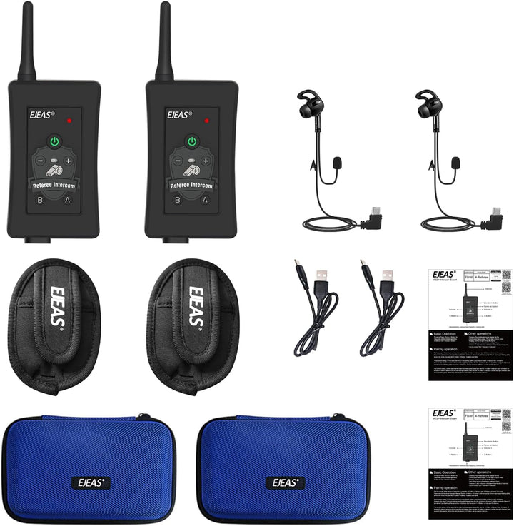 EJEAS FBIM Professionelle Bluetooth Headset Intercom für Schiedsrichter, 850 mAh 1500 MDrahtlose Spr