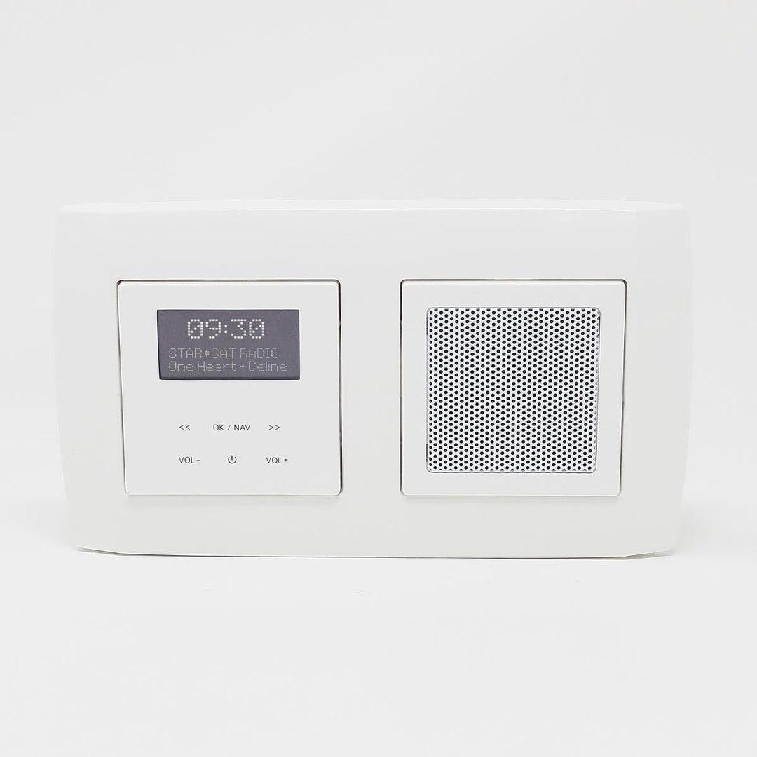 LOGIQ Unterputz Radio mit 2W RMS Lautsprecher, DAB+, UKW und Bluetooth, OLED-Display, Weck- und Slee