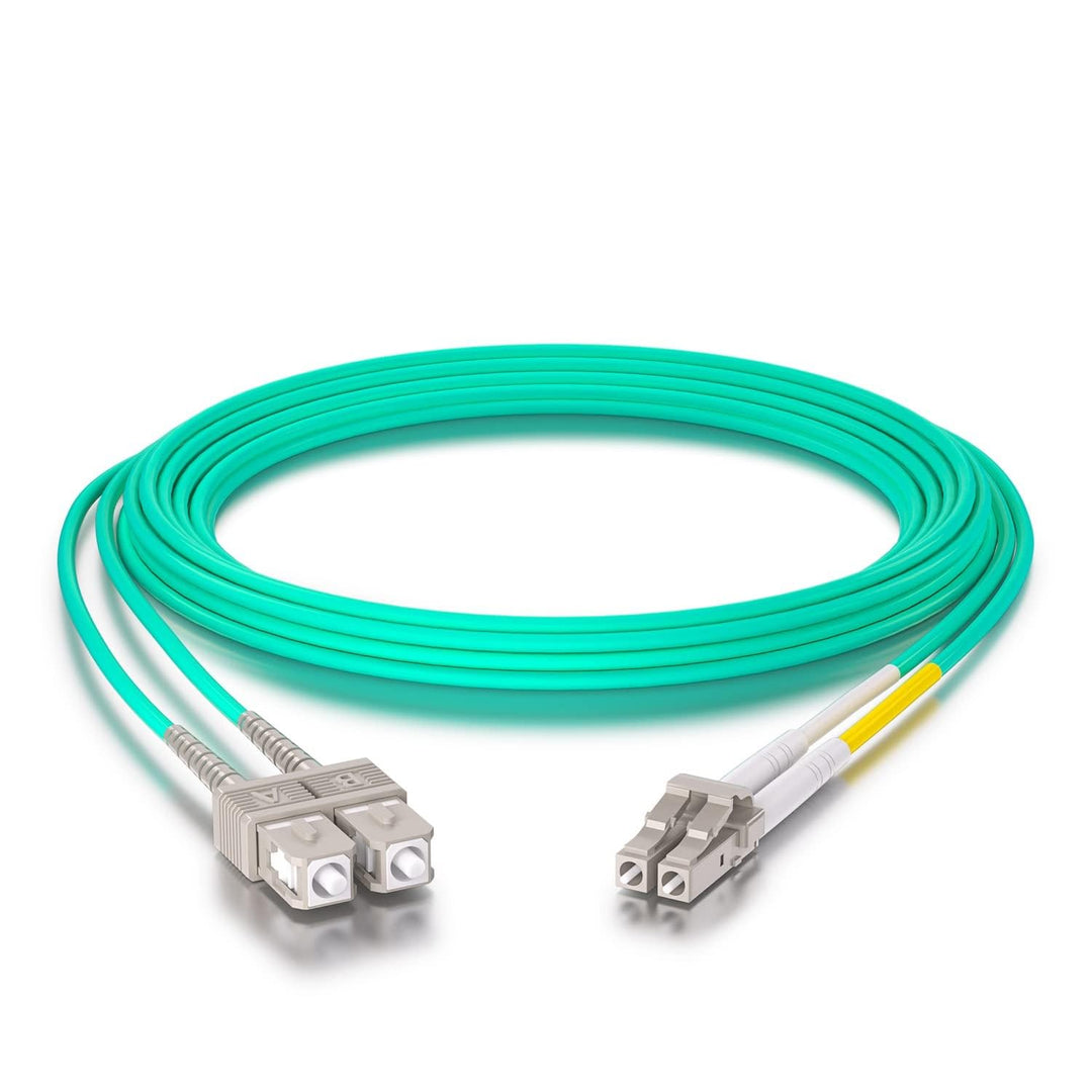 Fiber Patch Cable - LC to SC OM3 10Gb/Gigabit Multi-Mode Jumper Duplex 50/125μm LSZH Fiber Optic Cor