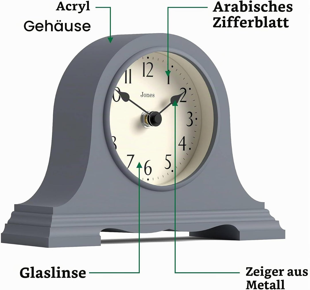 JONES CLOCKS® Speakeasy klein kaminuhr | Klassisches Design des napoleonhutes | Französische Marine