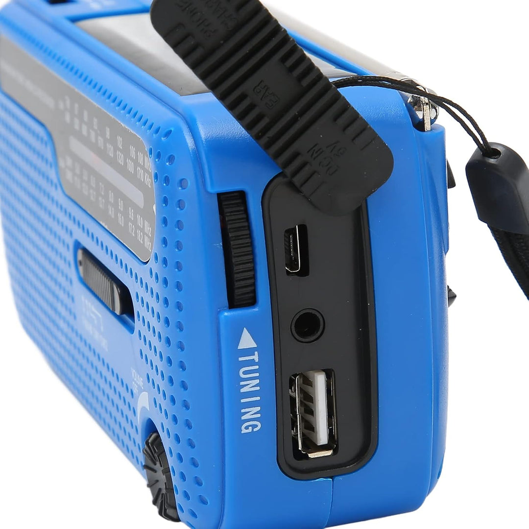 Notfall-Handkurbelradio Solar-Wind-Up-Radios mit USB-Handy-Ladegerät, Taschenlampe, tragbares AM/FM-