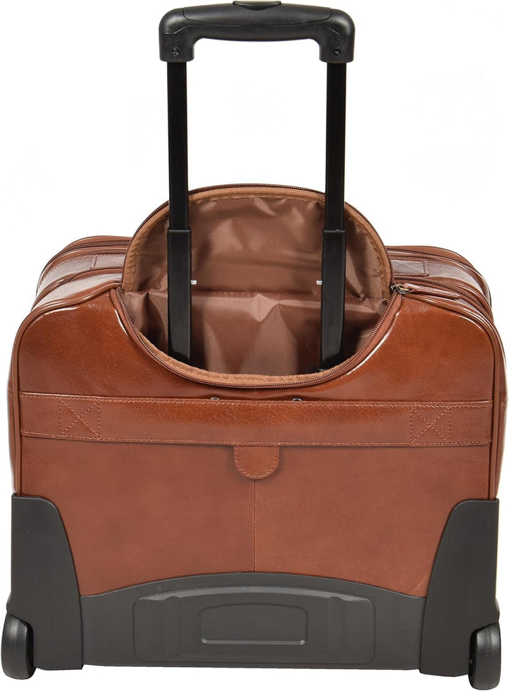 Echtes Kastanie Leder Pilotenkoffer Trolley Laptop Geschäft Reise Wochenende Kabine Tasche AL1
