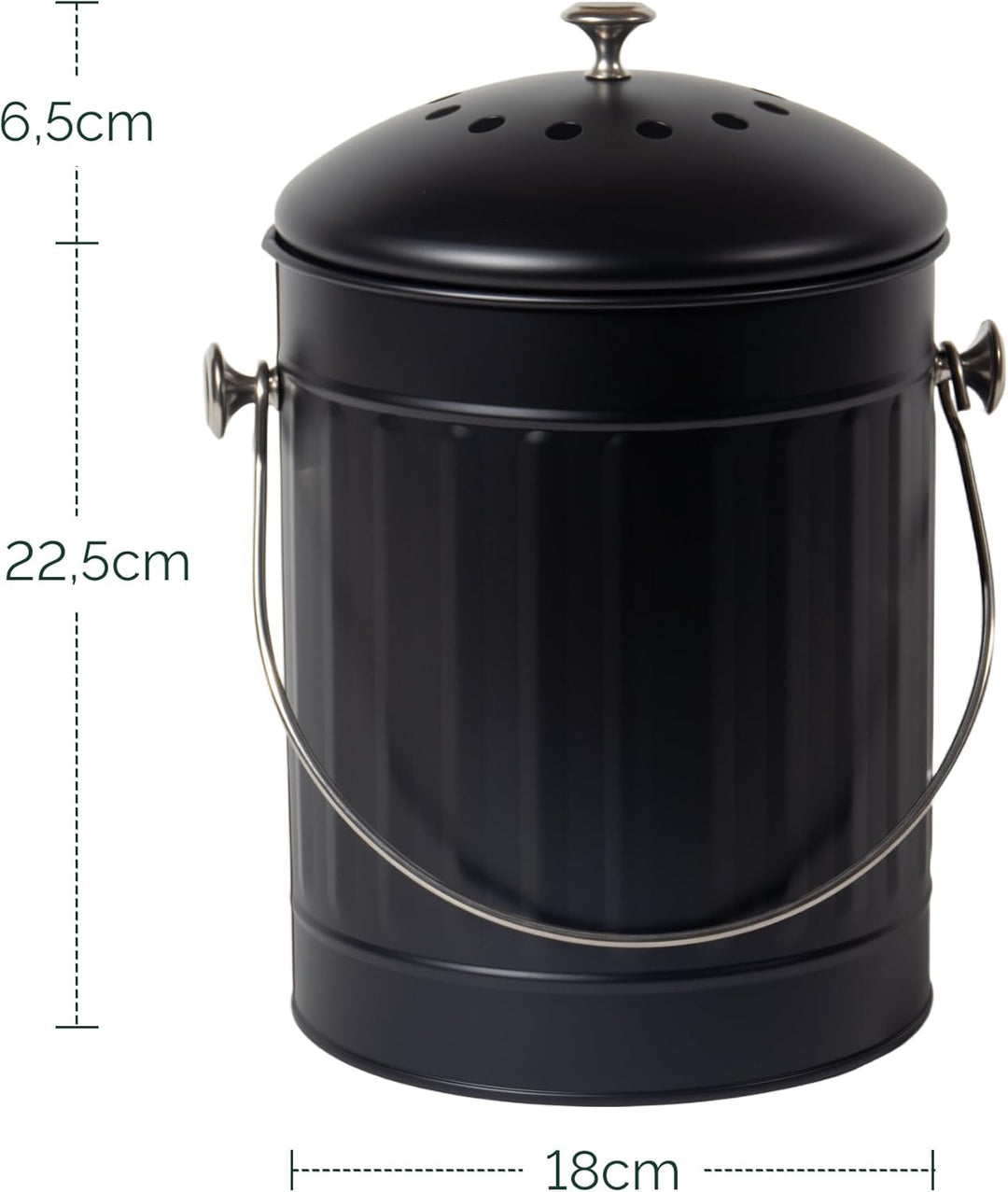 GREELUE Biomülleimer Küche 5,5L mit Deckel & Sieb, Geruchsdicht | Spülmaschinenfest, Bioabfallbehält