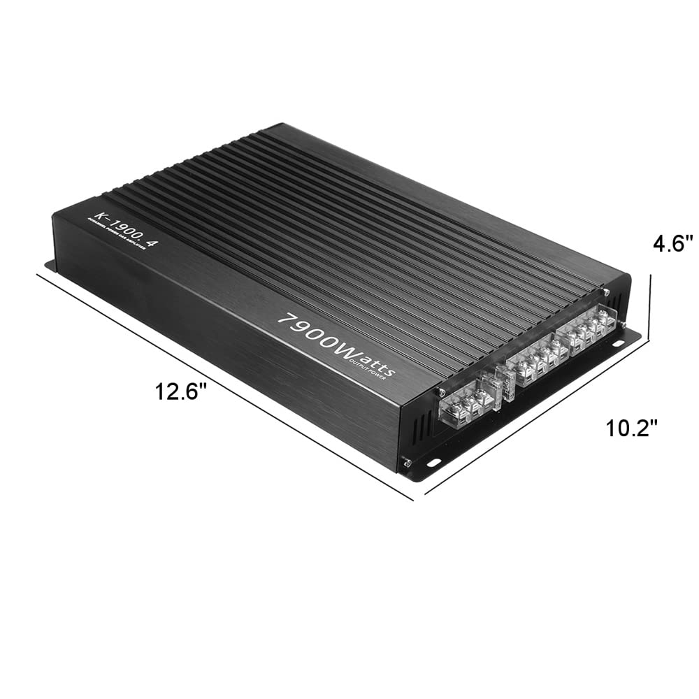 Shkalacar 4-Kanal Audio Leistungsverstärker, 7900 W Hochleistungsverstärker mit mehreren Kühllöchern