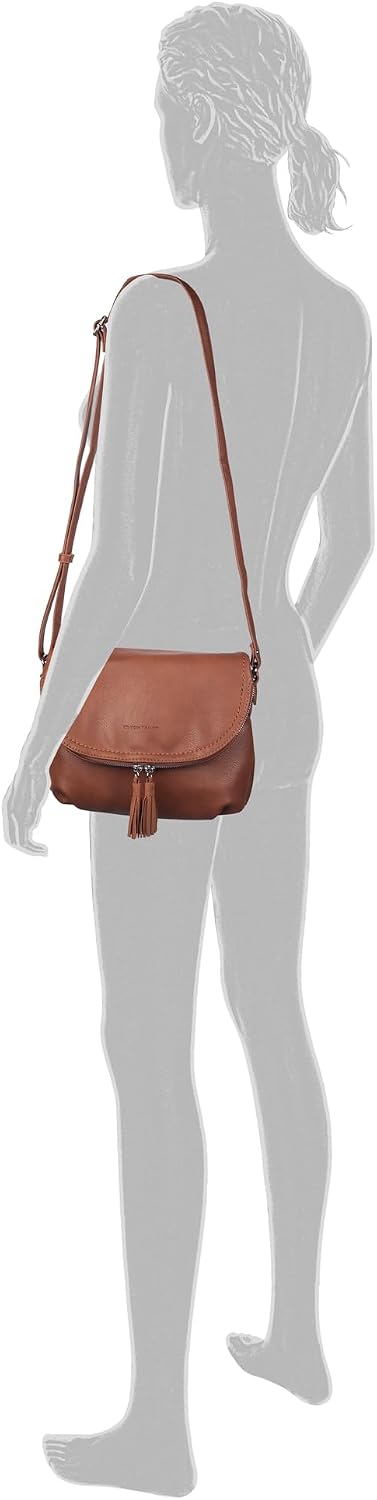 TOM TAILOR bags Lari Damen Umhängetasche Crossbody Bag 26,5 x 5 x 21 Cognac, 26,5 x 5 x 21 Cognac