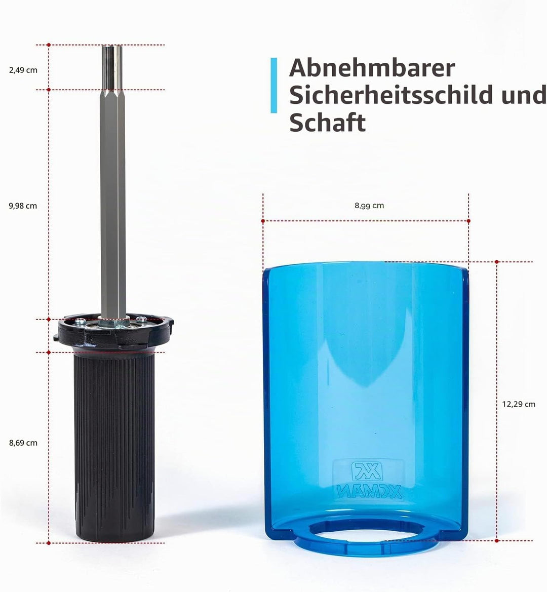 Xcman rotierendes Bürsten-Set für Ski, Bürstengriff mit Achse und 3 Bürsten: Nylon, Rosshaar, Messin