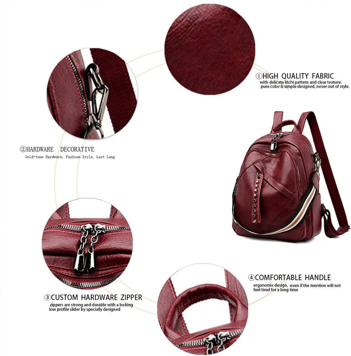 BUKESIYI Damen Tasche Rucksack Handtasche Frauen Backpack Klein Anti Diebstahl Schulrucksack Laptop