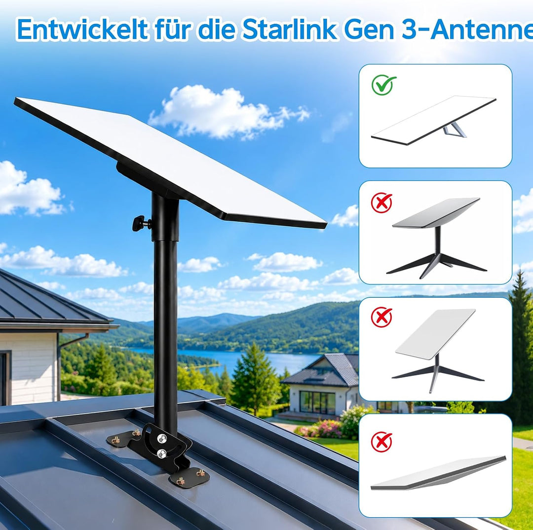 Starlink Halterung, Starlink Mount für Starlink Gen 3 / V3 360° Verstellbare Starlink Gen 3 Halterun