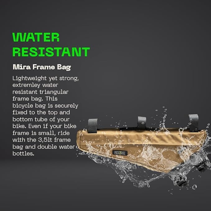 PACK2RIDE Mira FahrradrahmenTasche – wasserabweisendes, strapazierfähiges Cordura-Gewebe und Tasche