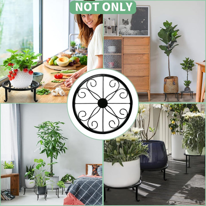 LATERN4 Stück Pflanzenständer aus Metall, 23CM Robuster Blumentopf Ständer Pflanzgefässhalter Pflanz