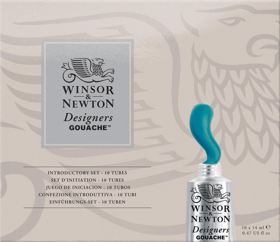 Winsor & Newton 0690173 Designers Gouache, feinste Künstlerfarbe, Einführungsset 10 Farben in 14ml T