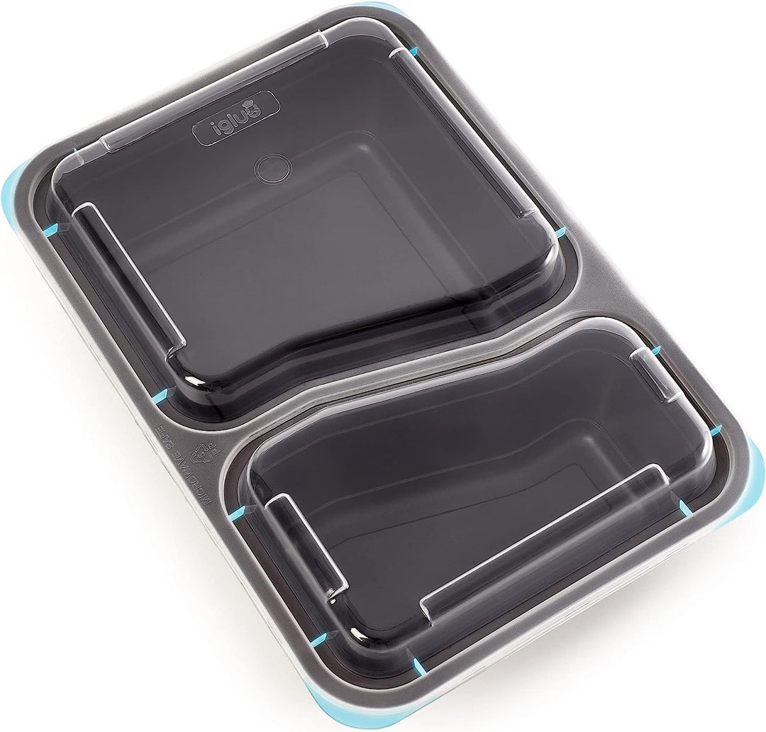 [20er Pack] 2-Fach Meal Prep Container Von Igluu - Essensbox, Lunchbox Mikrowellengeeignet, Spülmasc