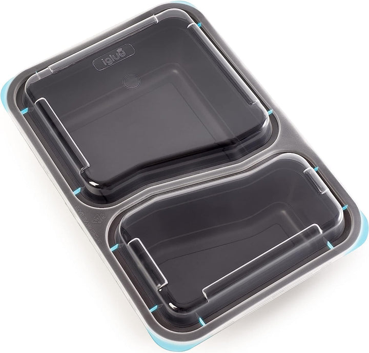 [20er Pack] 2-Fach Meal Prep Container Von Igluu - Essensbox, Lunchbox Mikrowellengeeignet, Spülmasc