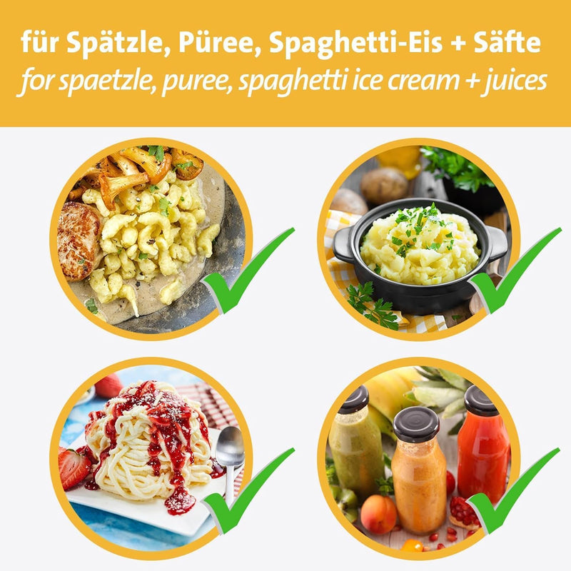 Westmark Spätzle-/Kartoffelpresse, Mit runder Lochung, Aluminiumdruckguss, Länge: 41 cm, Spätzlepres