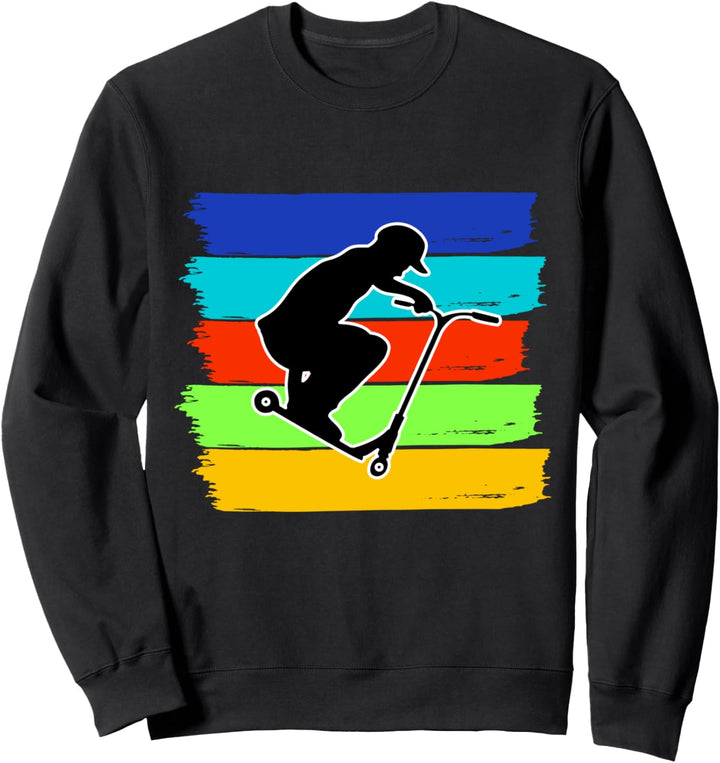 Stunt Scooter Vintage Motiv für Skater Jungen Sweatshirt