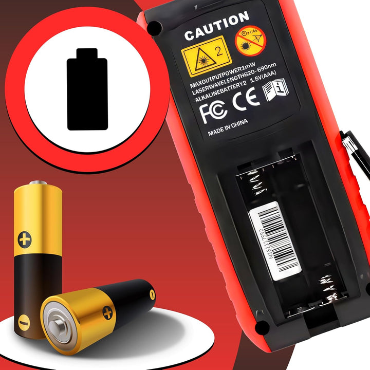 Retoo Laser-Entfernungsmesser 40M – Digitales Laser-Messgerät mit Rotem Laser Klasse II±1,5 mm Genau