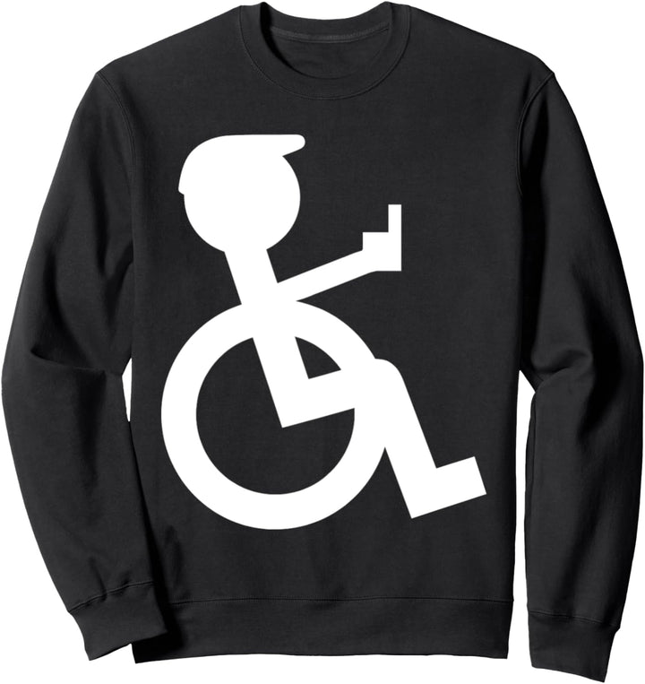 Rollstuhl mit Mittelfinger Sweatshirt