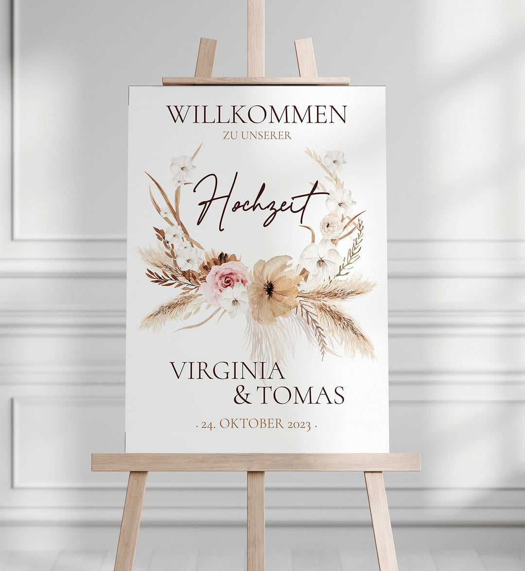 Manschin Laserdesign Willkommensschild Aluverbund personalisiert - Made in Germany - Welcome Willkom