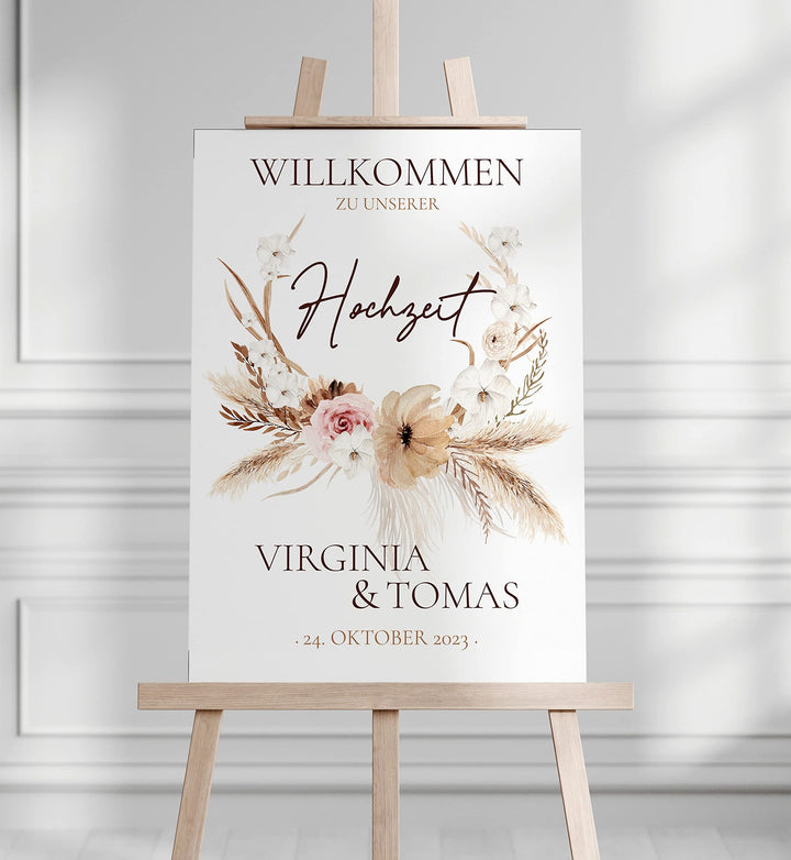 Manschin Laserdesign Willkommensschild Aluverbund personalisiert - Made in Germany - Welcome Willkom