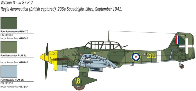 Italeri 510002769 1:48 Ju 87 B-2/R-2 Stuka Picchiatello