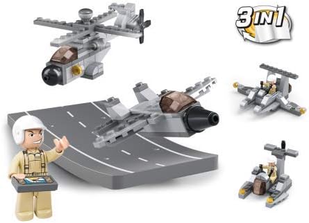 SLUBAN M38-B0537 NAVY. 9 INTO 1. 9 DIFFERENT ITEMS IN ONE DISPLAY BOX. COMBINE THE 9 TO MAKE AIRCRAF