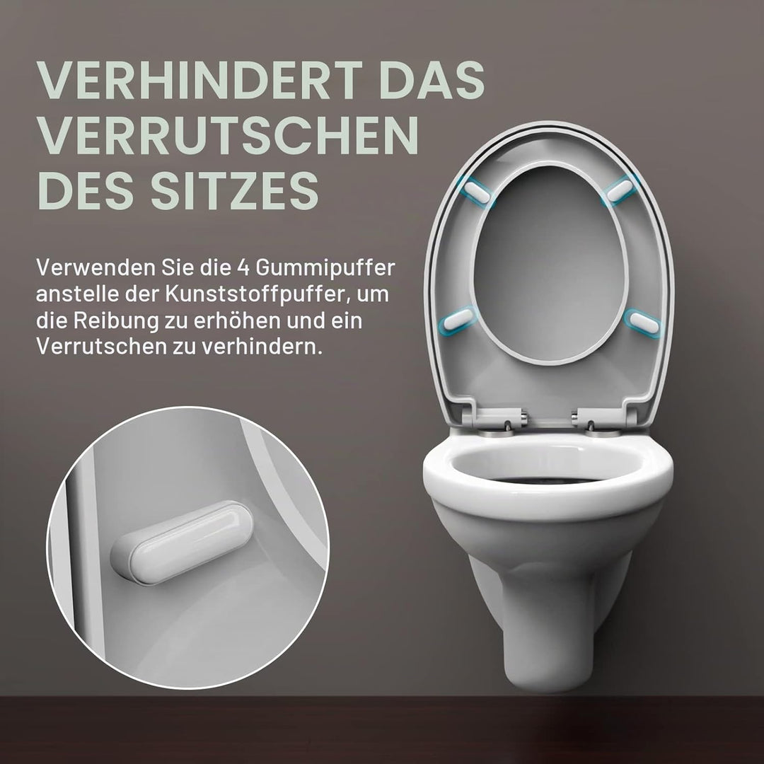 Ibergrif Toilettendeckel mit Absenkautomatik O WC Sitz Einfache Montage und Sauber,Klodeckel Quick-R